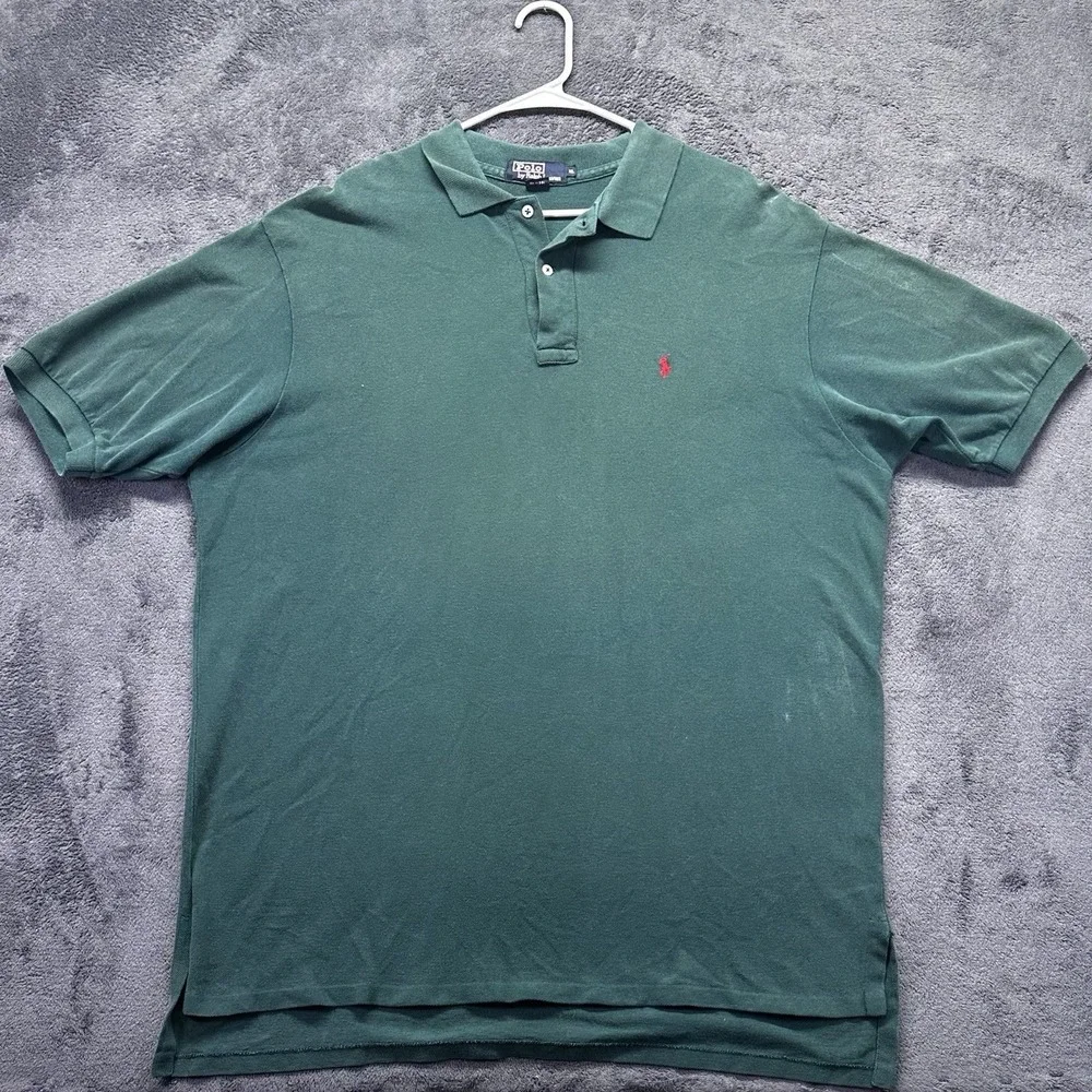 Vintage Polo Ralph Lauren Polo Shirt Mens XL USA Made Green Embroidered Pony